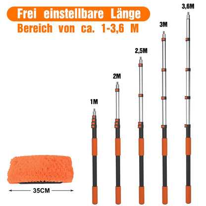 LAANPOLE Autowaschbürste Set mit Teleskopstiel 3,6 m, 5-teilig