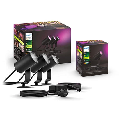 Philips Hue White & Color Ambiance Lily Gartenspot 4er Set Schwarz