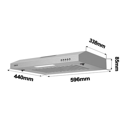 CIARRA Dunstabzugshaube 60cm Unterbauhaube – Abluft Umluft Silber