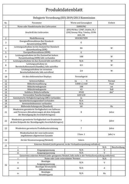 Samsung RU7099 4K UHD LED Smart TV – 43 Zoll (2019)