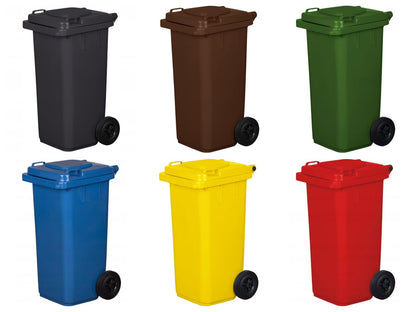 gardivo Mülltonne 120 Liter Kunststoff-Abfalltonne - Gelb