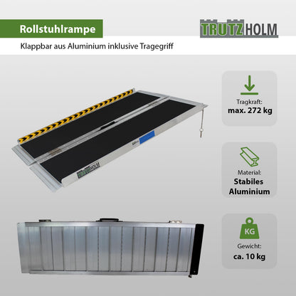 TRUTZHOLM Rollstuhlrampe Klappbare Alu Rampe - 122 cm