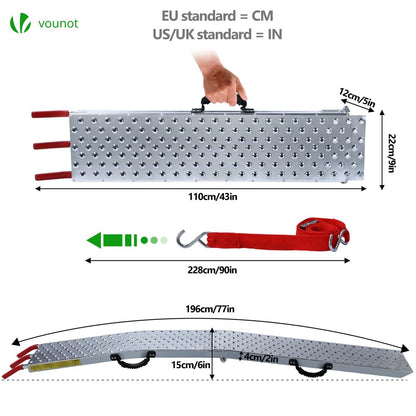 VOUNOT Faltbare Auffahrrampen Laderampen - 2 Stk. 800 kg