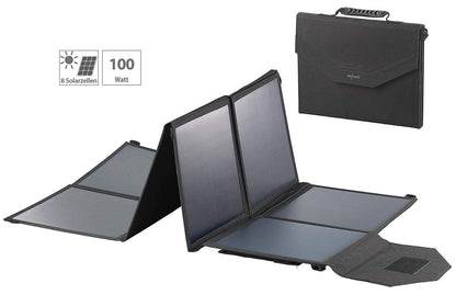 revolt Faltpanel: Mobiles Solarpanel 100W monokristallin