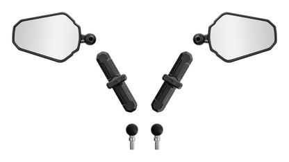 Simda Pro ENDU-01 Motorradspiegel Universal E24 für 22 mm Lenker mit 360-Grad-Kugelgelenk und Aluminium-Kunststoff-Gehäuse