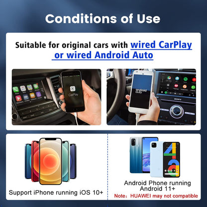 Carlinkit 2025 5.0 2air CarPlay Android Auto Wireless Adapter 2-in-1
