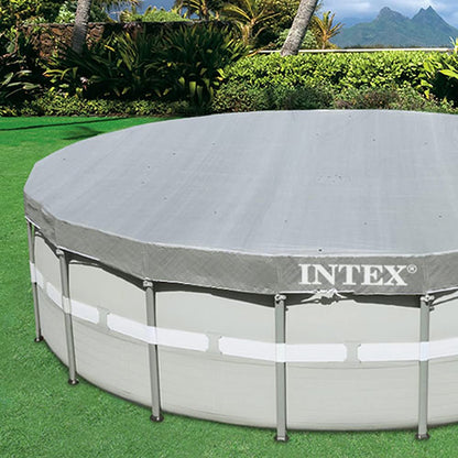 Intex Deluxe Poolabdeckplane Ø 488 cm - Grau für Ultra Frame