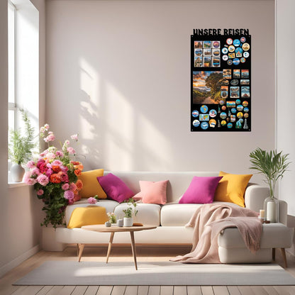 Unsere Reichen Magnettafel Metall Magnetboard - Schwarz 80x50cm