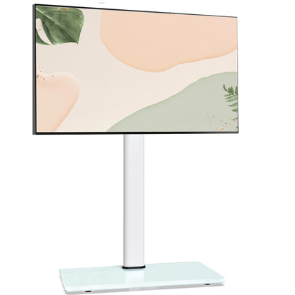 AOKCOS Universal TV Bodenständer 1.6m 43-85 Zoll – Weiss. Weißer Standfuß, 1,6m hoch. Dient zur freistehenden Montage von TVs (43-85 Zoll).