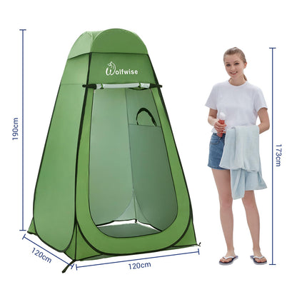 WolfWise Pop-Up Duschzelt Umkleidezelt mit Boden UV-Schutz 50+ Grün