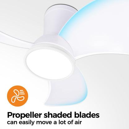 slochi Leiser Deckenventilator mit Beleuchtung - 77cm