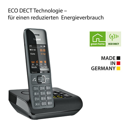 Gigaset Comfort 520A Schnurloses DECT-Telefon mit AB, titan-schwarz
