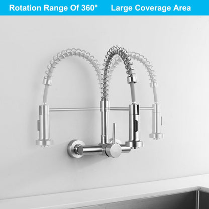 Tondiy Küchenarmatur Wandmontage Brause - Matt Edelstahl