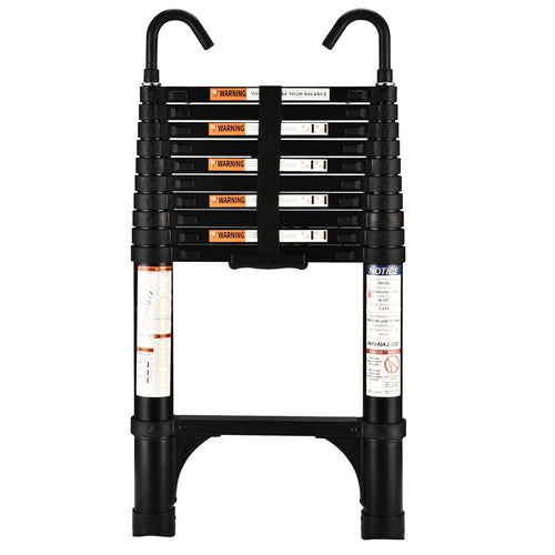 HBTower 3,2m Teleskopleiter Aluminium - Haken Schwarz