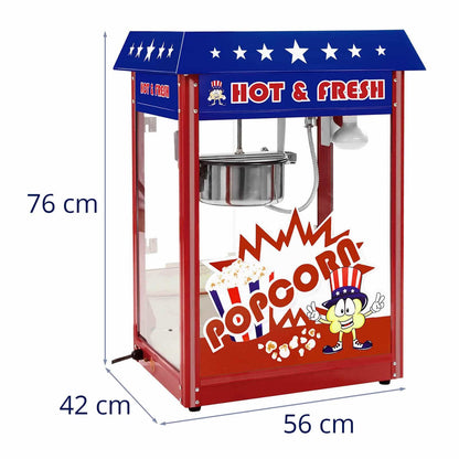 Royal Catering Popcornmaschine Retro-USA-Design - 1600W