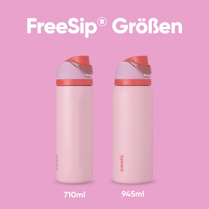 Owala FreeSip Isolierflasche Edelstahl mit Strohhalm, 710 ml