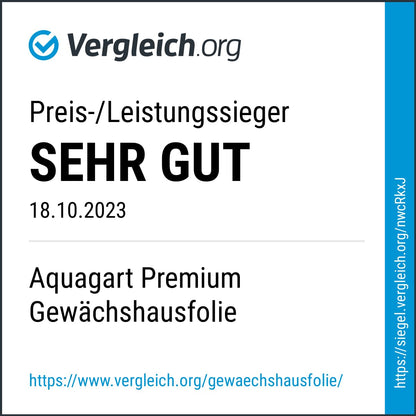 Aquagart Gewächshaus Gitterfolie – 250g, 4,0m breit, grün/transparent