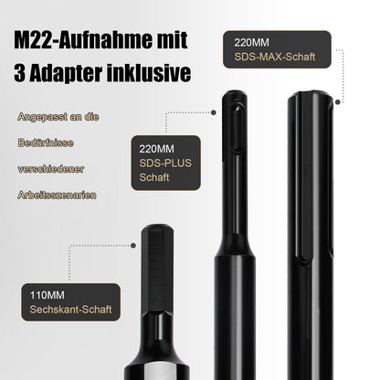 MOXPIFY Bohrkrone 50 mm Set mit SDS-plus, SDS-max und Sechskantschaft