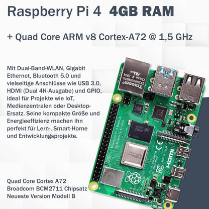 Raspberry Pi 4 Model B Entwickler-Starterkit mit 4GB RAM