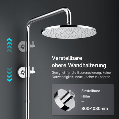 Rainsworth Regendusche Duschsystem 25cm rund – Chrom, ohne Armatur