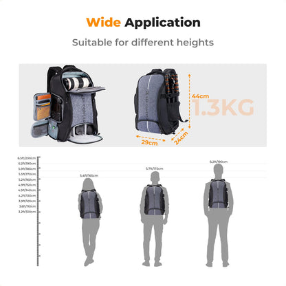 K&F CONCEPT Fotorucksack wasserdicht - DSLR & Drohne Laptop