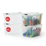 Iris Ohyama Aufbewahrungsbox mit Deckel FTB-60, 60 L, 4er-Set, transparenter Kunststoff