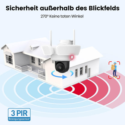 aosu 3K WLAN Überwachungskamera Aussen – 2600 Lumen Flutlicht