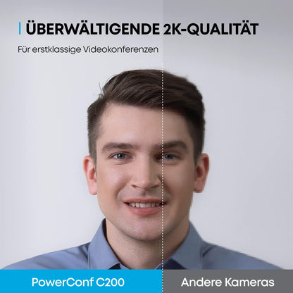 Anker PowerConf C200 2K USB-Webcam mit Kameraabdeckung