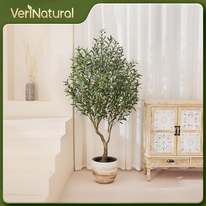 VeriNatural Künstlicher Olivenbaum 180 cm, UV-beständig, mit Topf