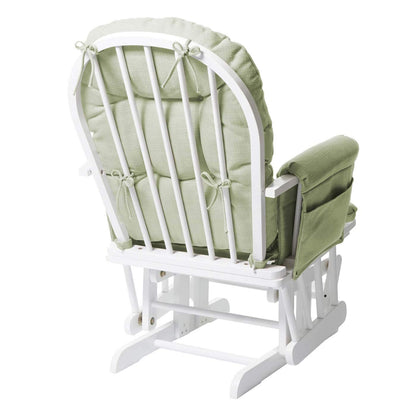 HWC-C76 Relaxsessel Schaukelstuhl mit Hocker – Hellgrün