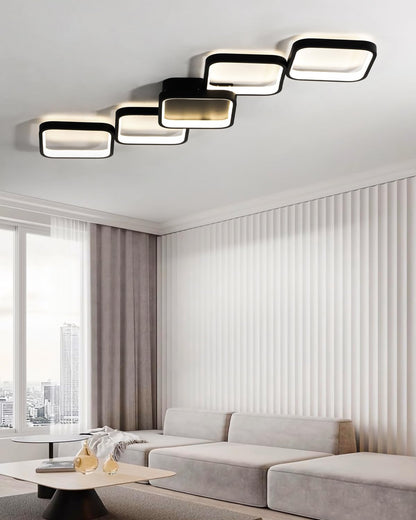 LED Deckenleuchte Dimmbar 45W - Schwarz 92cm Rechteckig