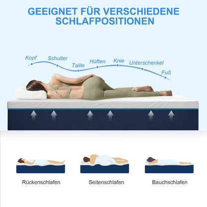 Hiimgo 7-Zonen Kaltschaum Matratze 180x200cm H3/H4