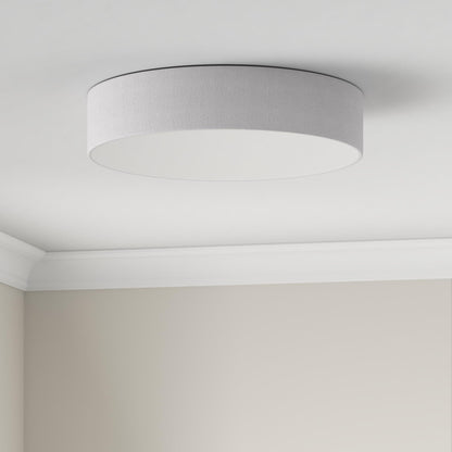 REV Deckenleuchte – Rund 50cm Stoffschirm Vintage Grau