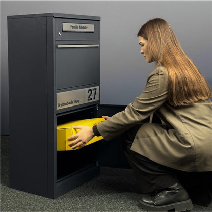 Metzler Bispo 2 Standbriefkasten Paketbox - Anthrazitgrau XXL