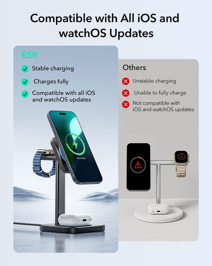 ESR Qi2 3-in-1 Ladestation MagSafe CryoBoost iPhone Apple Watch