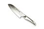 Global SAI-03 Edelstahl Santokumesser - 19cm Hammerdesign. Ideal zum präzisen Zerkleinern und Würfeln von Lebensmitteln.