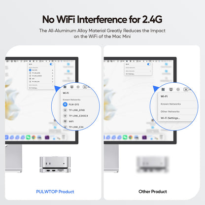 PULWTOP Mac mini M4 Pro Dock - 4TB SSD Gehäuse USB C Hub