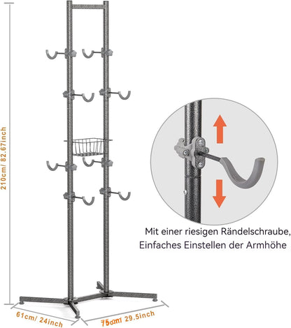 CXWXC Fahrradständer Boden Halterung für 4 Fahrräder – bis 70kg