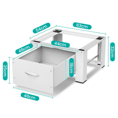Herrselsam 2x Waschmaschinen Untergestell m. Schublade 63x54 cm Weiss