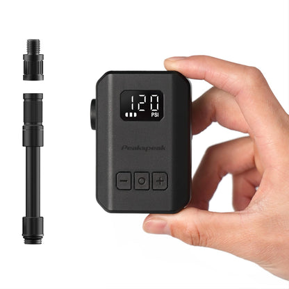 Peakspeak AS260PRO Elektrische Mini-Fahrradpumpe mit Manometer