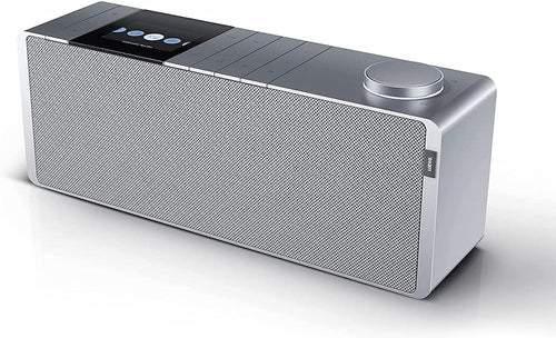 Loewe klang s1 Stereo Smartradio Digitalradio. Lichtgraues, rechteckiges Radio zum Empfang von Digitalradio und Internetradio.