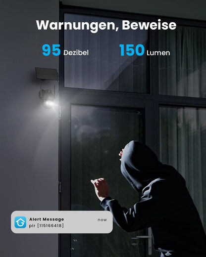ieGeek 2K Überwachungskamera Aussen Solar, PTZ mit Akku, IP65