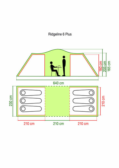 Coleman Ridgeline 4/6 Plus Vis-A-Vis Tunnelzelt - 4-6 Personen