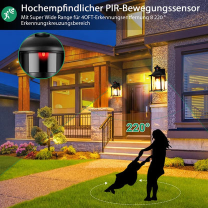 Lamomo Aussenwandleuchte LED – Bewegungsmelder Alu IP23