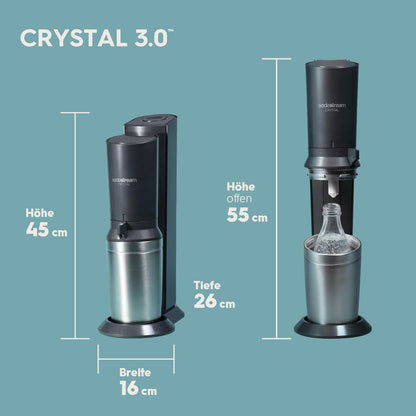 SodaStream CRYSTAL 3.0 Wassersprudler - Titan Quick-Connect