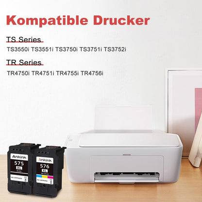 ANKINK Tintenpatronen ersetzen Canon PG-575XL CL-576XL, 2er-Pack