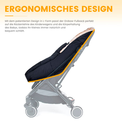 Orzbow Fusssack Buggy Universal Winter – Kunstfell, Schwarz