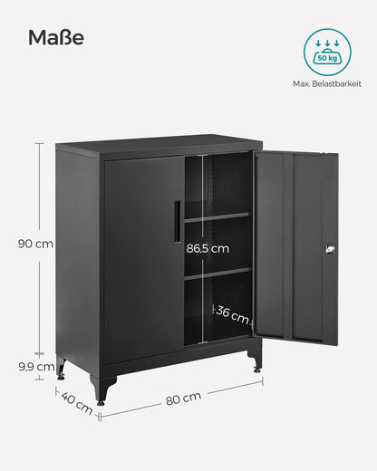 SONGMICS OMC013B01 Abschliessbarer Aktenschrank – mattschwarz