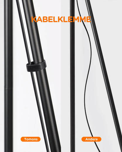 tomons LED Stehlampe Dimmbar mit Metall-Dreibein – Schwarz