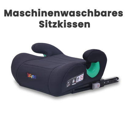 YALION Sitzerhöhung Auto Kinder mit ISOFIX, i-Size R129, Schwarz